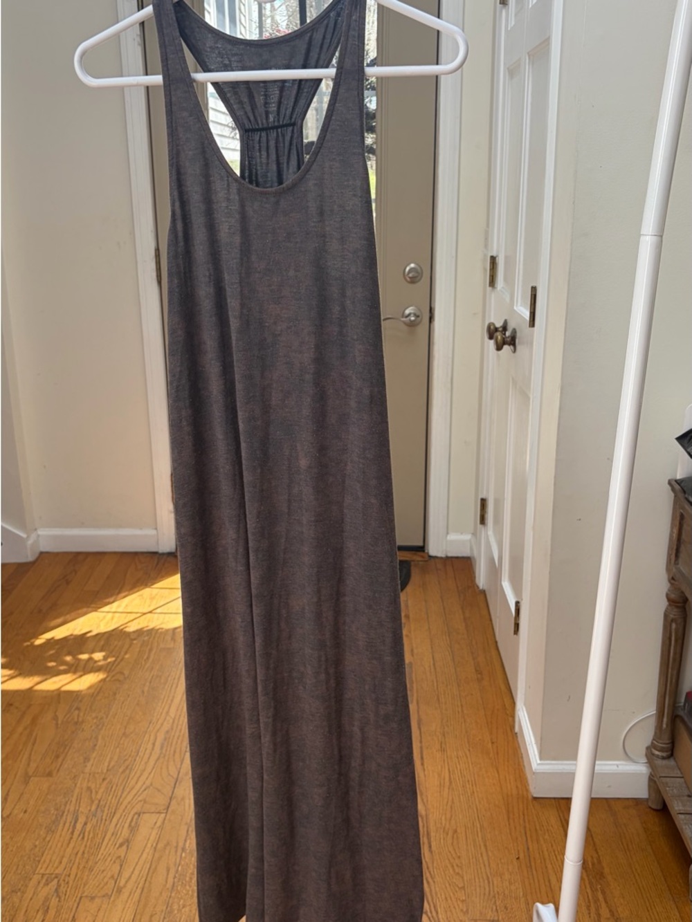NATURAL LIFE Charcoal/Pink Racerback Maxi Dress